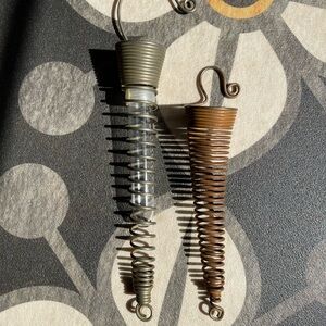 Vintage Metal Spring-Type Vase Flower Holder Wall Art